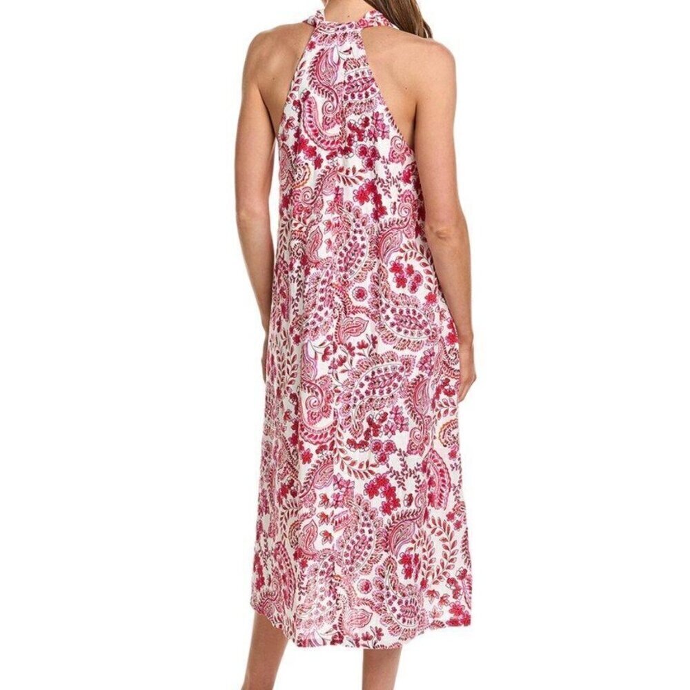 Johnny Was Lillet Size Small Crisscross Linen Dress Lightweight Cruise Holiday F - Picture 2 of 9